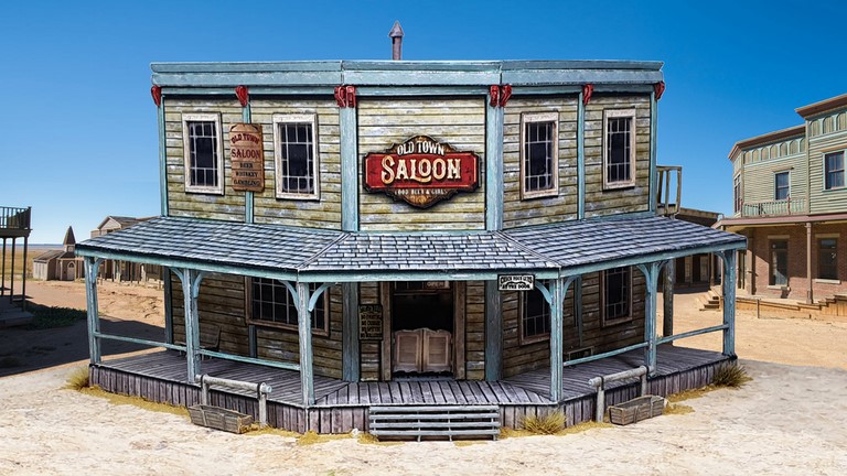 maquette en papier de maison western HO Old town saloon